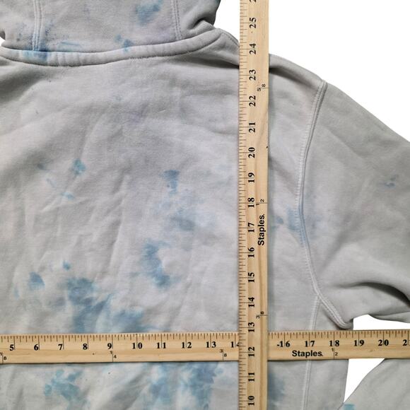 Nike Washed Out Tie Dyed Hoodie Women XS Light Blue White Cotton - Picture 5 of 9